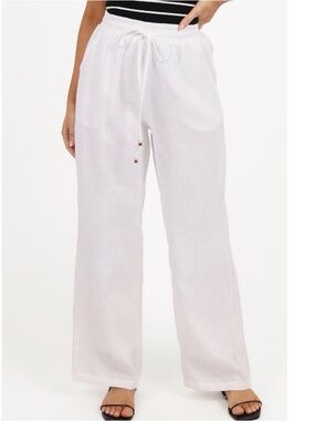 NEW Petal & Pup White Linen Pants Wren Wide Leg Women’s Size M
